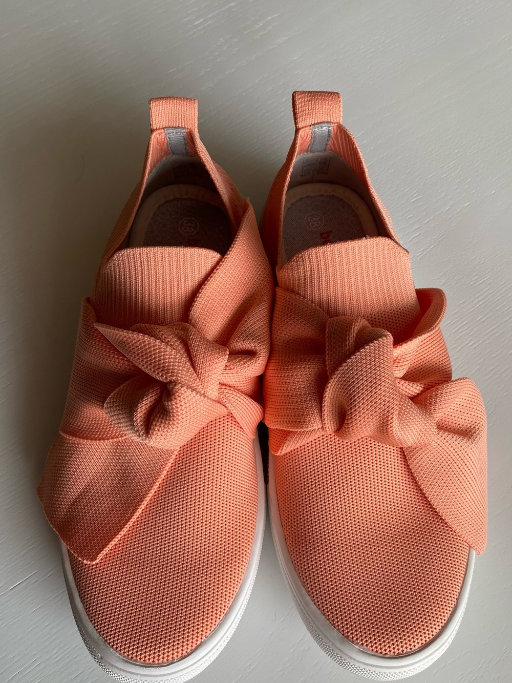 Bernie Mev. Spark Serenity Peach Knot Slip-On Sneakers. Never worn.